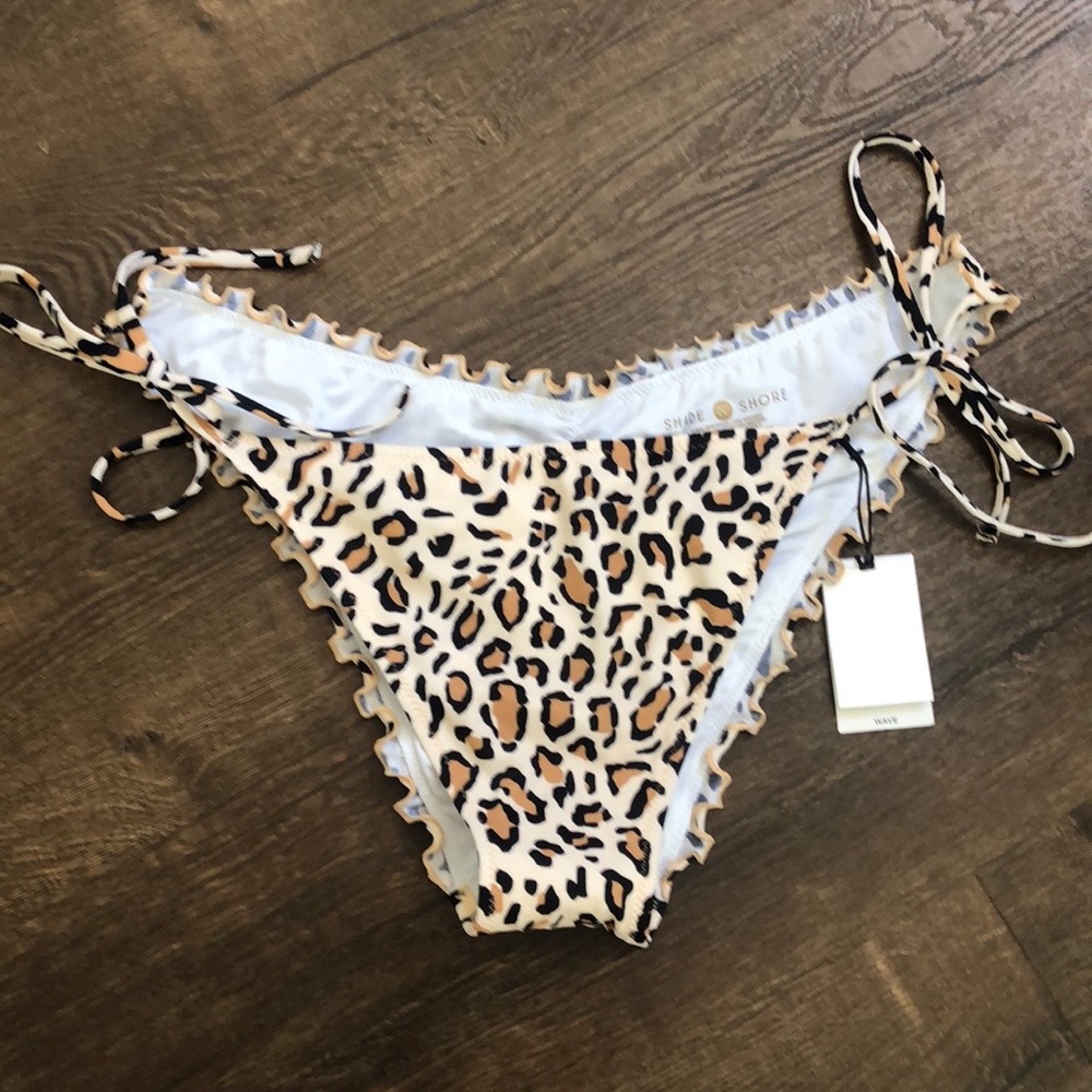Shade and shore leopard tie scrunch bottom NWT